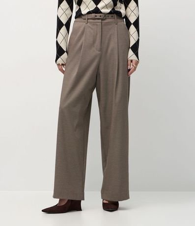 Pantalón Wide Leg Sastrería con Estampa Pied de Poule 5