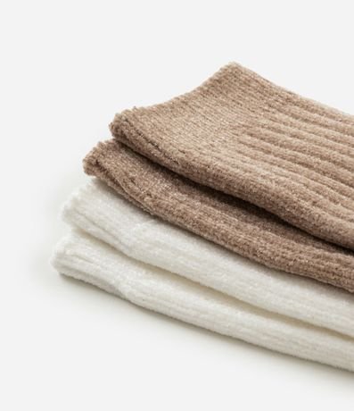 Kit 02 Medias Caña Larga en Chenille con Textura Acanalada 4