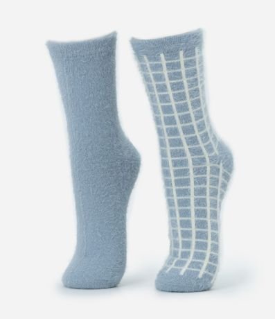 Kit 02 Pares de Medias Caña Larga con Pelo Artificial