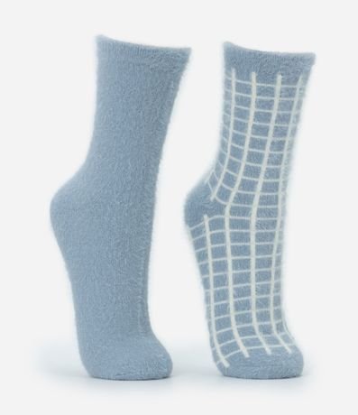 Kit 02 Pares de Medias Caña Larga con Pelo Artificial 2