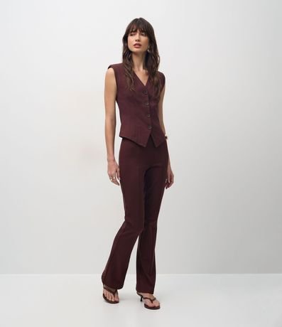 Pantalón Flare en Punto Roma con Recortes