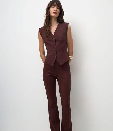 Pantalón Flare en Punto Roma con Recortes 2