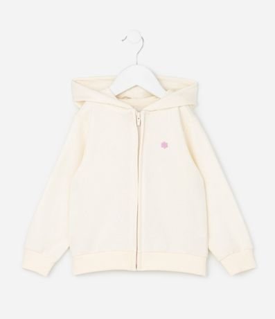 Campera Infantil en Algodón con Bordado de Flor - Talle 1 a 6 años