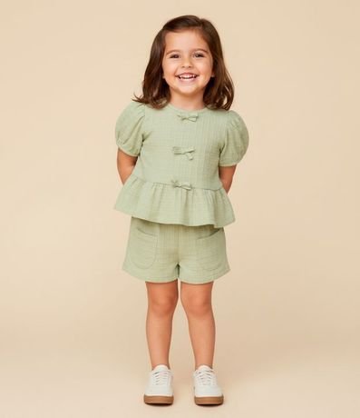Conjunto Infantil Texturizado con Batita y Short con Bolsillos - Talle 1 a 6 Años