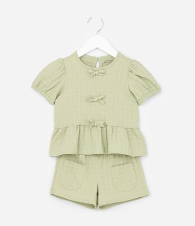 Conjunto Infantil Texturizado con Batita y Short con Bolsillos - Talle 1 a 6 Años