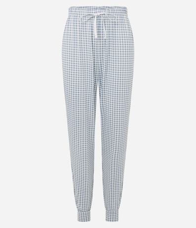 Pantalón de Pijama Jogger con Estampa de Cuadros 4