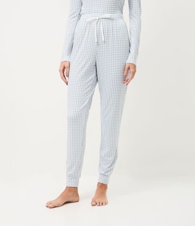 Pantalón de Pijama Jogger con Estampa de Cuadros 2