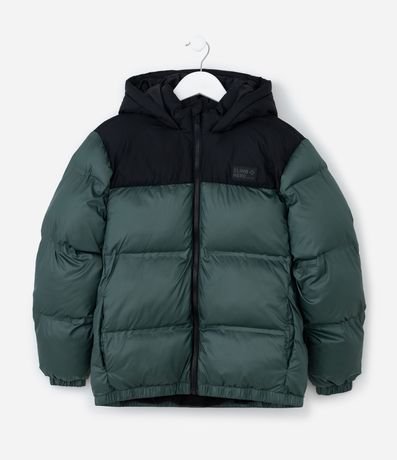 Campera Infantil Puffer con Recorte Contrastante – Talle 5 a 14 años