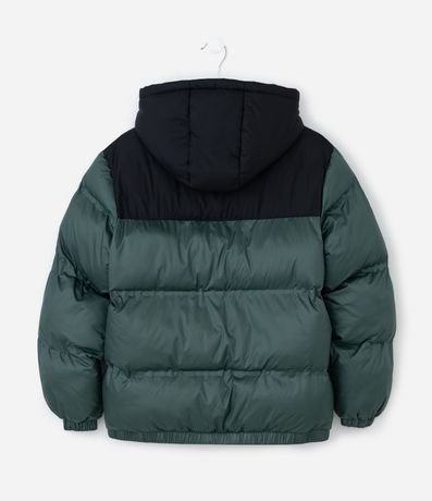 Campera Infantil Puffer con Recorte Contrastante – Talle 5 a 14 años 2