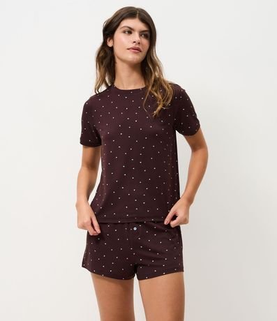 Blusa de Pijama en Peach Touch con Estampado de Corazón 2