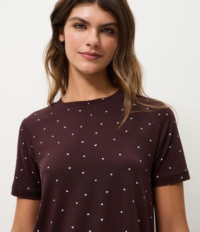 Blusa de Pijama en Peach Touch con Estampado de Corazón 3