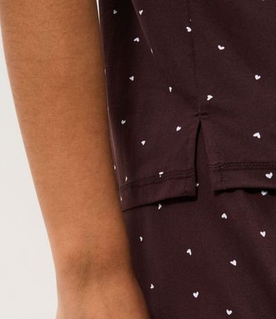 Blusa de Pijama en Peach Touch con Estampado de Corazón 4