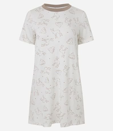 Camisón corta en Viscosa con Estampa de Animalito 3