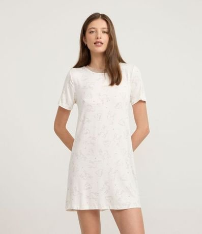 Camisón corta en Viscosa con Estampa de Animalito