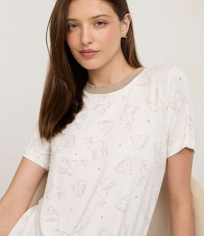 Camisón corta en Viscosa con Estampa de Animalito 2