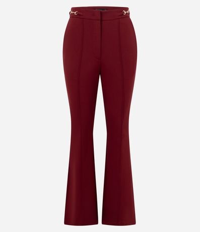 Pantalón Flare con Adorno Metálico en la Cintura 5