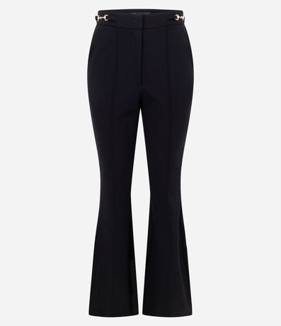 Pantalón Flare con Adorno Metálico en la Cintura 5