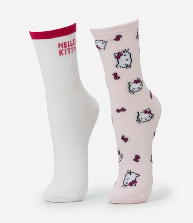 Kit 02 Medias Caña Larga en Chenille Hello Kitty 1