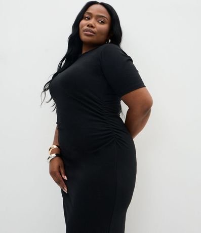 Vestido Midi en Cotton con Fruncido Lateral Curve & Plus Size 2