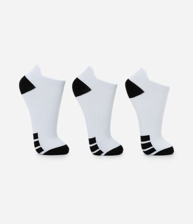 Kit 03 Medias Deportivas Caña Corta en Poliamida con Rayas 2