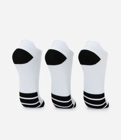 Kit 03 Medias Deportivas Caña Corta en Poliamida con Rayas 3