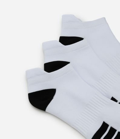Kit 03 Medias Deportivas Caña Corta en Poliamida con Rayas 4