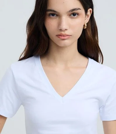 Blusa Regular en Cotton con Escote V 3