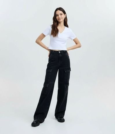 Blusa Regular en Cotton con Escote V 4