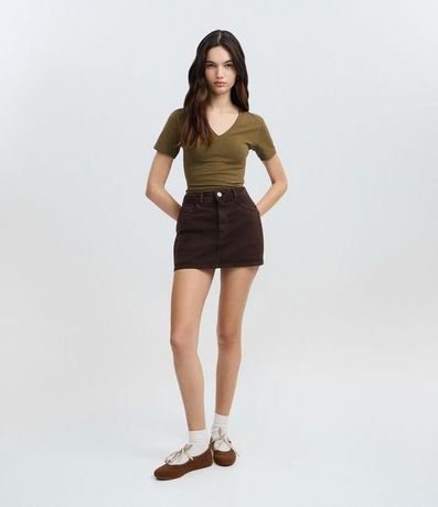 Blusa Regular en Cotton con Escote V 2