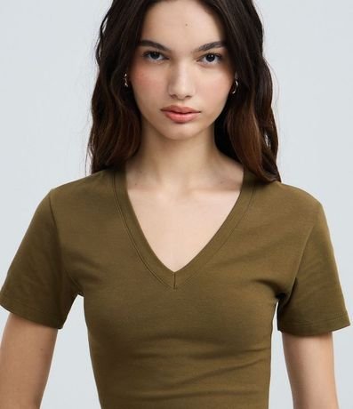 Blusa Regular en Cotton con Escote V 3
