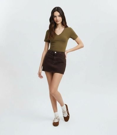 Blusa Regular en Cotton con Escote V 4