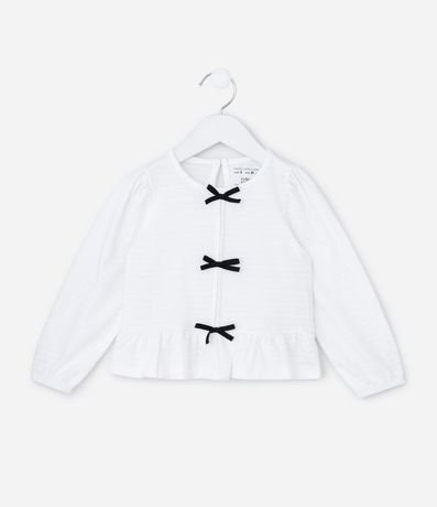 Blusa Infantil con Lacitos Aplicados y Texturizada - Tam1 a 6 años 1
