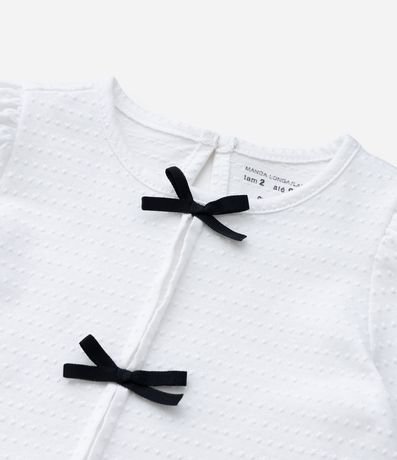 Blusa Infantil con Lacitos Aplicados y Texturizada - Tam1 a 6 años 7