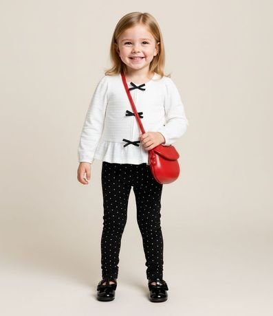 Blusa Infantil con Lacitos Aplicados y Texturizada - Tam1 a 6 años 1