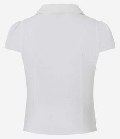 Blusa en Bengalina con Cuello Polo y Zìper 5