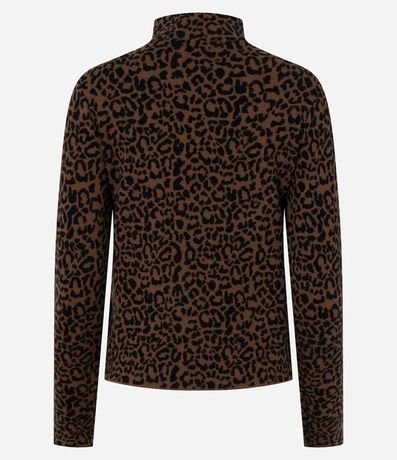 Blusa en Jacquard con Cuello Alto y Estampa de Animal Print 7