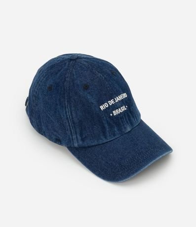 Gorra en Sarga con Aba Curva y Bordado Rio de Janeiro Brasil 2