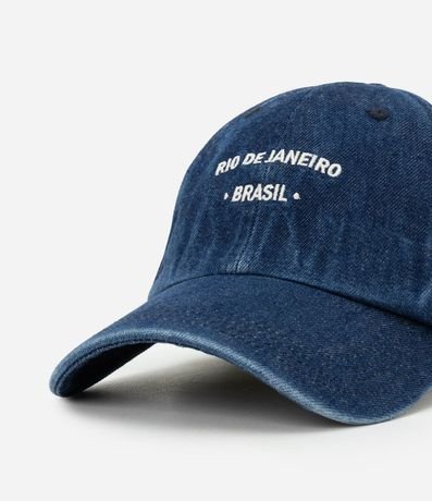 Gorra en Sarga con Aba Curva y Bordado Rio de Janeiro Brasil 5