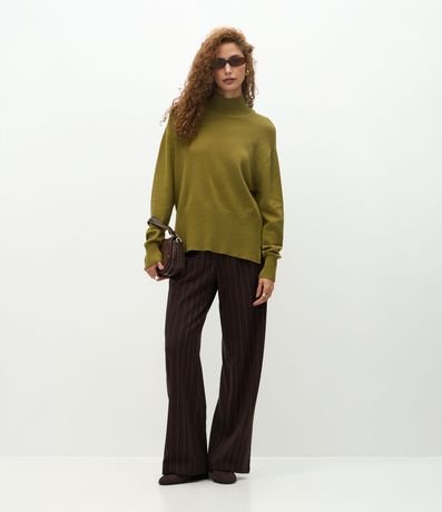 Blusa Alargada en Punto con Cuello Alto 2