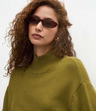 Blusa Alargada en Punto con Cuello Alto 3