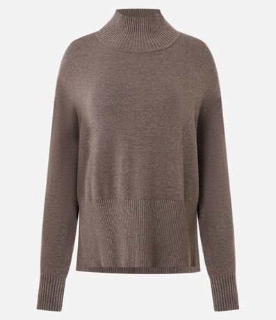 Blusa Alargada en Punto con Cuello Alto 5