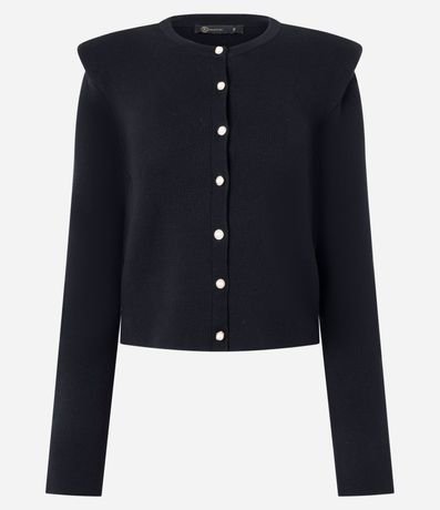Cardigan Regular en Punto con Hombreras 5