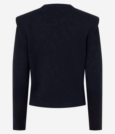 Cardigan Regular en Punto con Hombreras 7