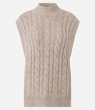Chaleco Largo en Tricot Pesado con Cuello Alto 5
