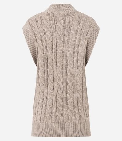 Chaleco Largo en Tricot Pesado con Cuello Alto 7