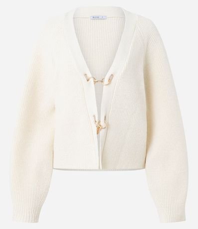 Cardigan Oversize Estructurado en Tricot con Hebillas 6