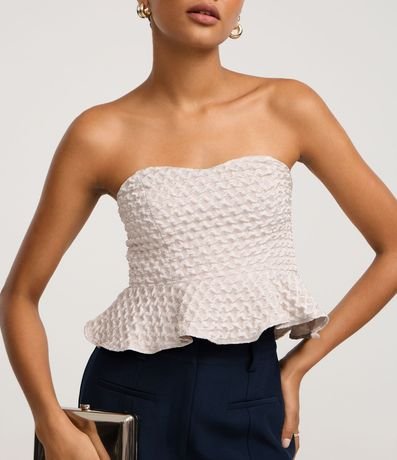 Blusa Peplum en Jacquard con Textura Capitoneada 4