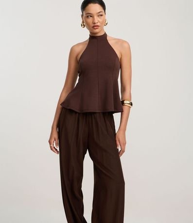 Pantalón Boho Balloon en Viscosa con Cintura Elástica y Bajo 2