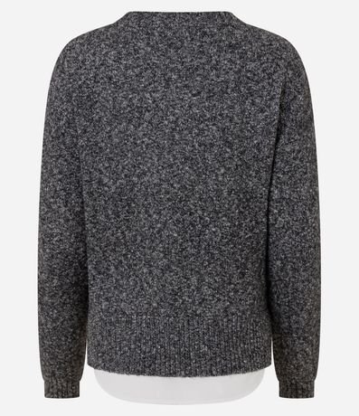 Suéter Regular en Punto con Efecto de Camisa Embutida 7