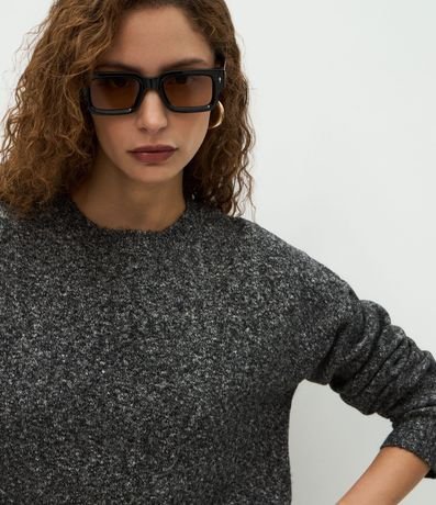 Suéter Regular en Punto con Efecto de Camisa Embutida 3